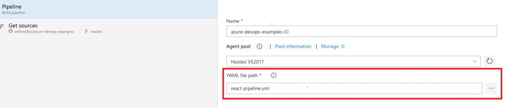 Adding a YAML file path